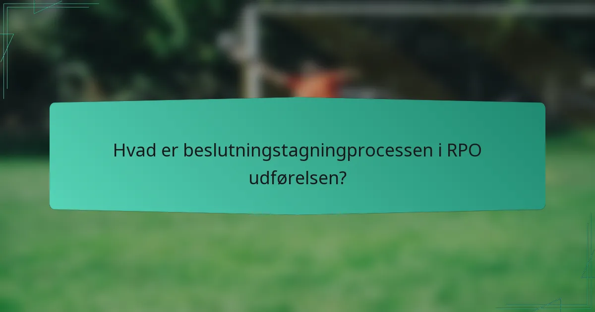 Hvad er beslutningstagningprocessen i RPO udførelsen?
