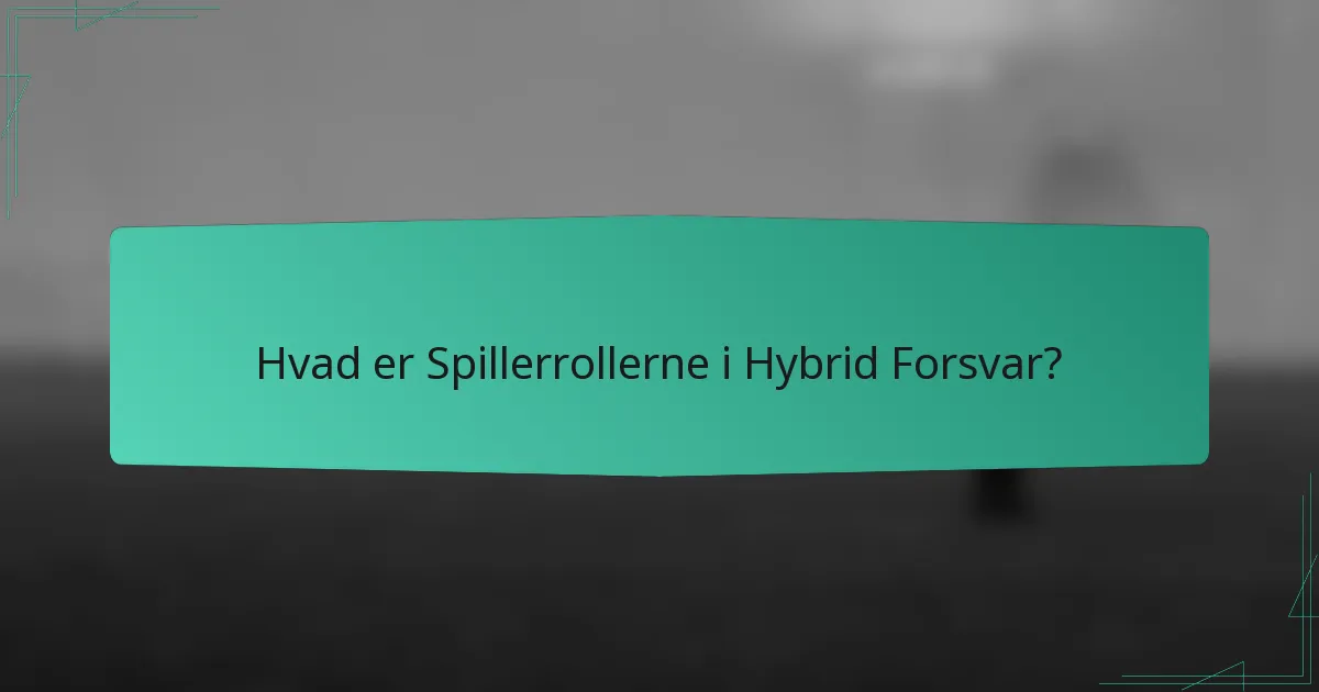 Hvad er Spillerrollerne i Hybrid Forsvar?
